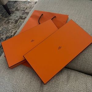 Hermes shopping bag and 2 small boxes